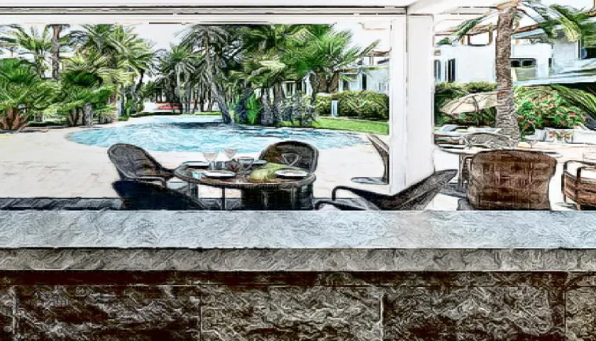 Dining by the private pool