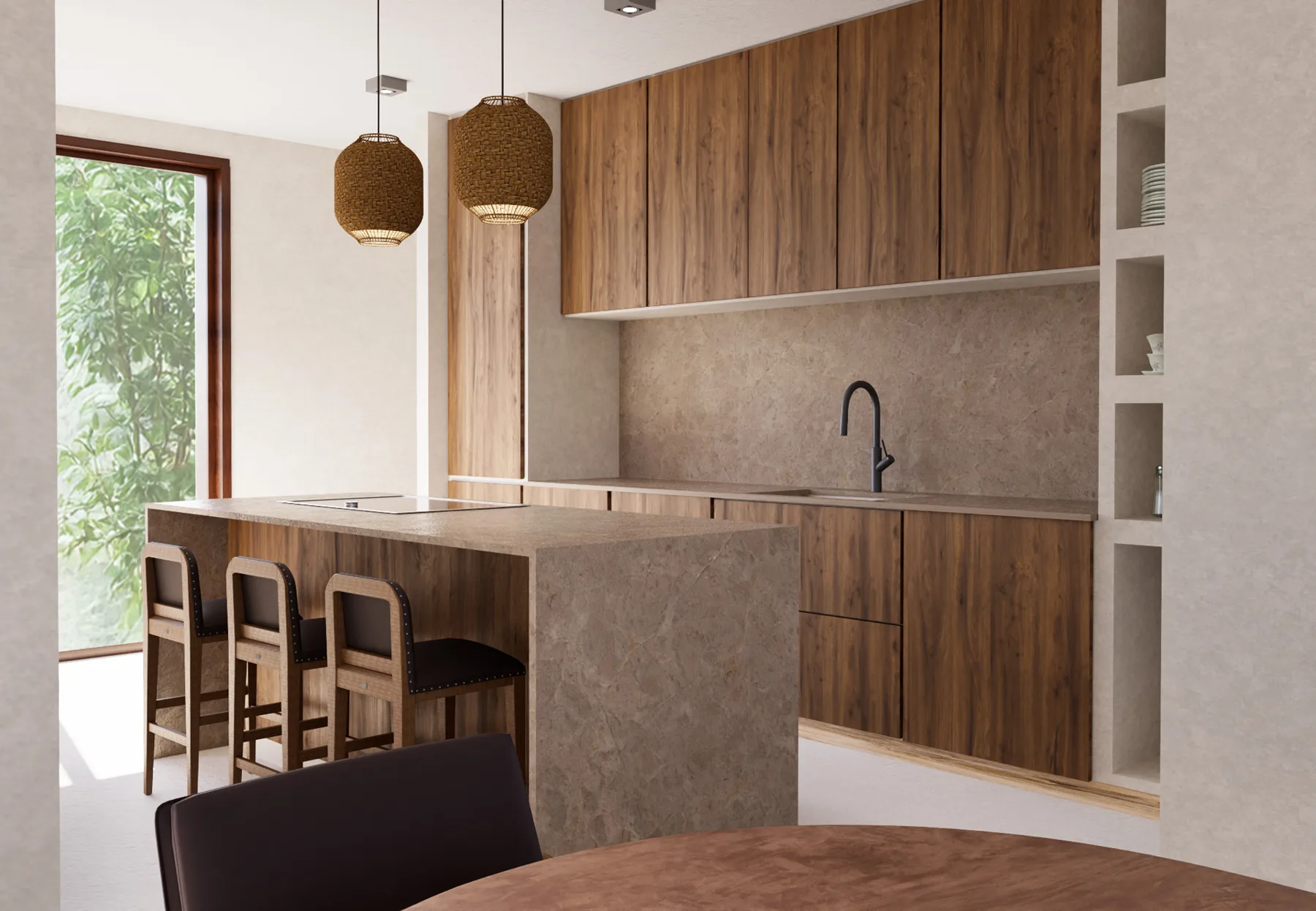Kitchen with island