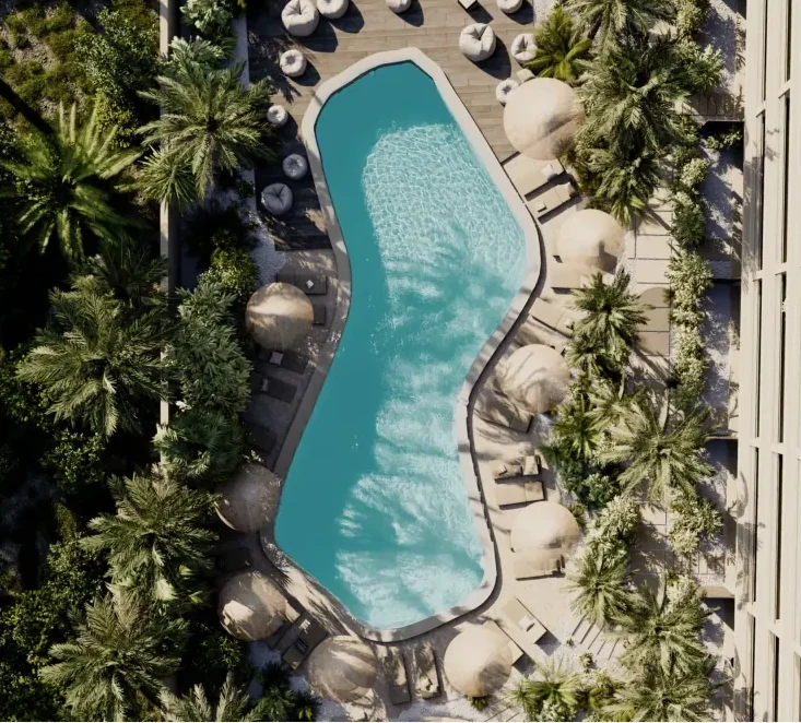 Swimming pool from above