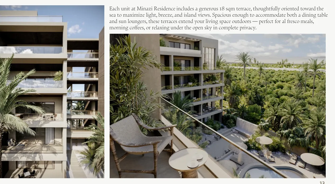 Minazi Residence terraces rendering