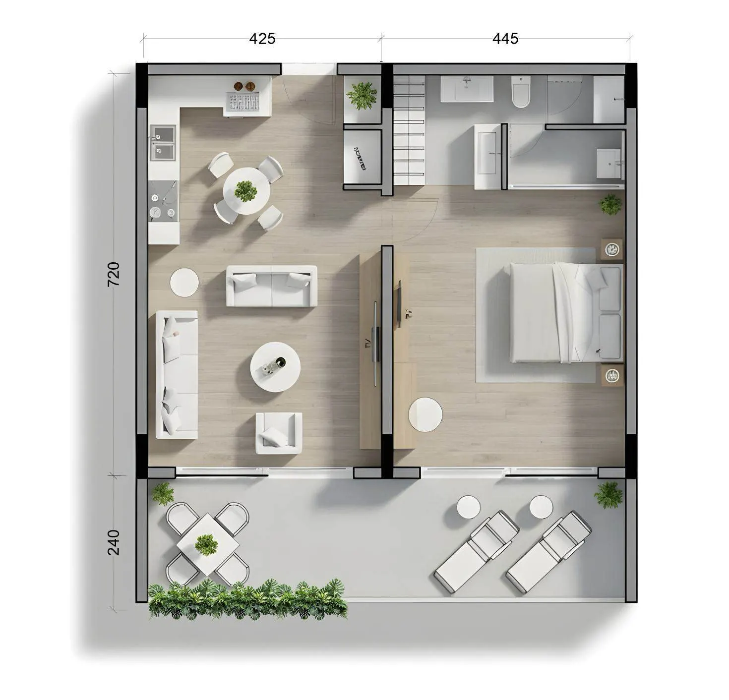 One Bedroom Apartment floor plan