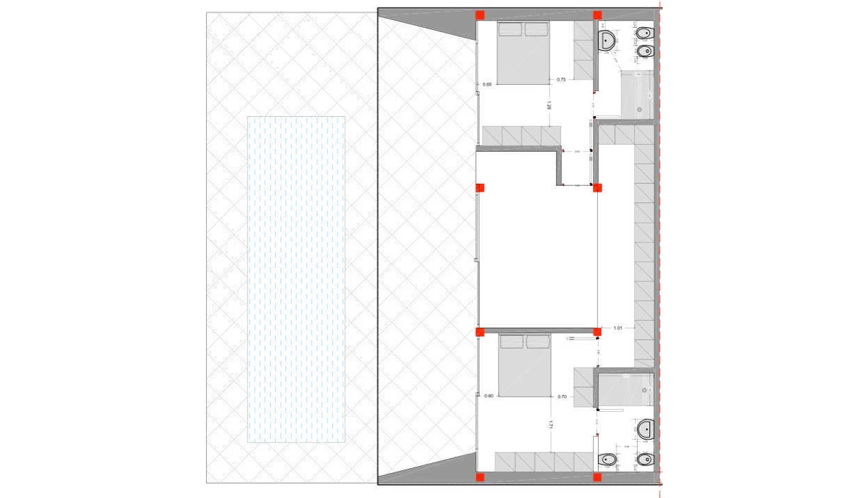 Two-bedroom pool villa floor plan