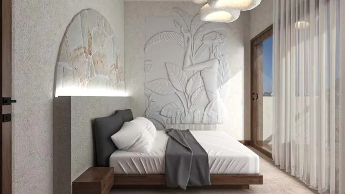 A furnished Vela Paje bedroom