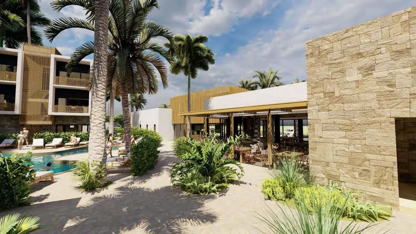 Architectural visualisation of Vela Paje courtyard