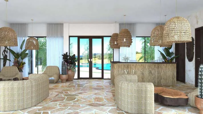 Architectural visualisation of Vela Paje reception